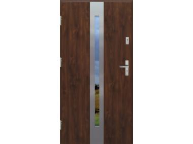 Zdjęcie: Drzwi zewnętrzne stalowo-drewniane Disting Otello 08 Orzech 80 cm lewe KR CENTER