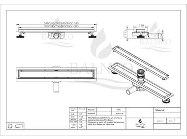 Zdjęcie: Odpływ liniowy z obrotowym syfonem 360 Drain (pod płytkę / Virgin) 120 cm BALNEO