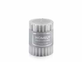 Świeca Homely walec mały 7,5x10 cm parafinowa szara MONDEX