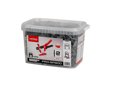 Zdjęcie: System poziomujący PRO-SP800 2 mm, 250 szt. klipsów wiadro 5 L PRO