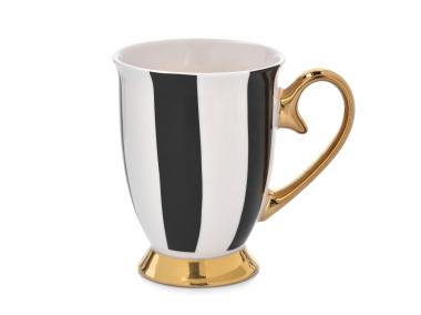 Zdjęcie: Kubek porcelanowy Diana Gold 300 ml pasy grube AMBITION
