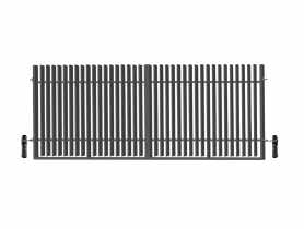 Brama dwuskrzydłowa Anika 4,00 m, 1,50 m, z automatem, stal ocynk+RAL7016 struktura POLBRAM