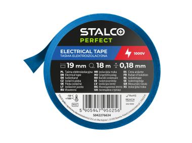 Zdjęcie: Taśma izolacyjna PVC 0,18 mm x 19 mm x 18 m, niebieski STALCO PERFECT