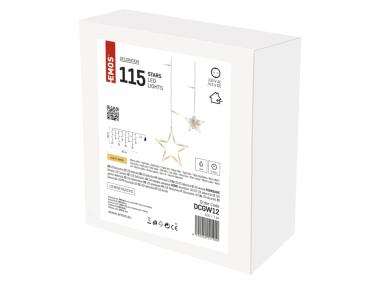Zdjęcie: Girlanda 115 LED sople gwiazdki 185x105 cm ciepła biel, IP44 EMOS