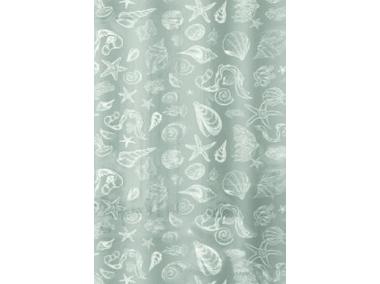 Zdjęcie: Zasłonka prysznicowa z kółeczkami Basic Mare 180 x 200 cm szary BISK
