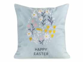 Poszewka wielkanocna na poduszkę Wiosna 45x45 cm niebiesko-żółta EUROFIRANY