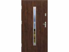 Drzwi zewnętrzne stalowo-drewniane Disting Otello 11 Orzech 80 cm lewe KR CENTER