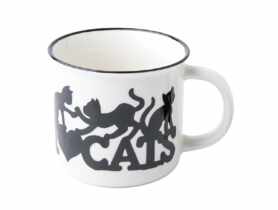 Kubek z wywiniętym rantem nbc 300 ml dekoracja Cats ALTOMDESIGN