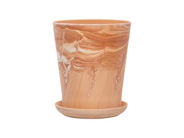 Zdjęcie: Doniczka ceramiczna Irma 15x12,5 cm terakota z bielą WOKAS