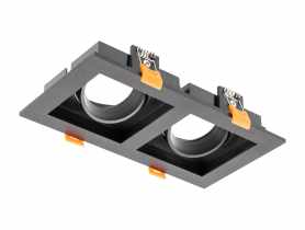 Oprawa sufitowa Rubio 187x102 mm kwadratowa podwójna czarna GTV