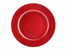 Podkładka pod talerz z brokatem 33 cm czerwona ALTOMDESIGN