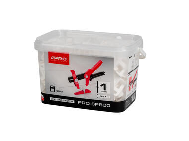 Zdjęcie: System poziomujący PRO-SP800 1 mm klipsy 250 szt. wiadro 5 L PRO