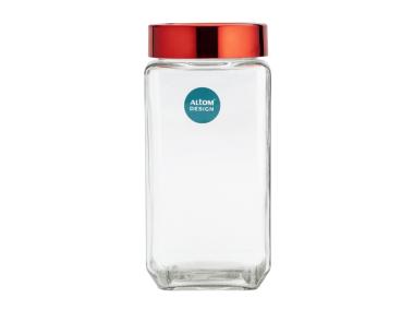 Zdjęcie: Pojemnik kwadratowy z czerwoną pokrywką 1000 ml ALTOM DESIGN