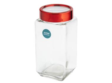 Zdjęcie: Pojemnik kwadratowy z czerwoną pokrywką 1000 ml ALTOM DESIGN