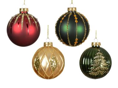 Zdjęcie: Bombki szklane 8 cm - 4 wzory KAEMINGK