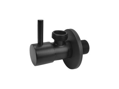 Zdjęcie: Zawór kątowy z głowicą ceramiczną 1/2x1/2 czarny mat TYCNER