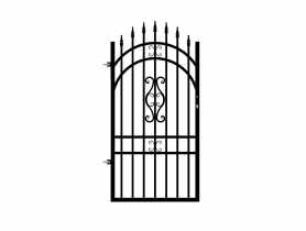 Furtka Milena 0,90 m, 1,55-1,75 m, stal ocynk+RAL9005 lewa z elektrozaczepem POLBRAM