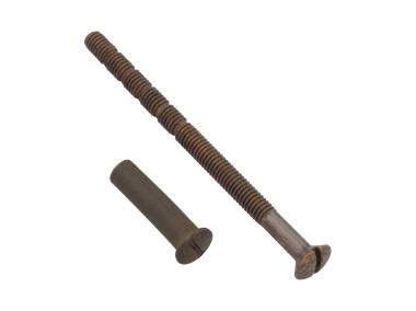 Zdjęcie: Śruba i nakrętka do klamki M4x60 mm łamana patyna, 2 sztuki METRO