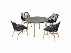 Zestaw mebli jadalnianych Helsinki czarny MIRPOL