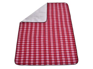 Zdjęcie: Koc pikniowy 200x150 cm z alu krata czerwony OŁER