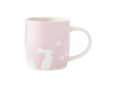Zdjęcie: Kubek baryłka szeroka 360 ml dekoracja zajączek z motylem różowy ALTOM DESIGN