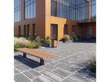 Zdjęcie: Kostka Triada Retencja+ Nerino biało-szaro-czarny na białym cemencie POLBRUK