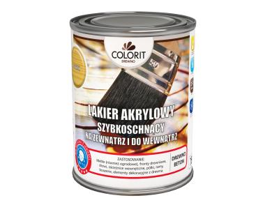 Zdjęcie: Lakier akrylowy szybkoschnący na zewnątrz i do wewnątrz, połysk 750 ml COLORIT