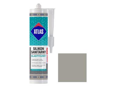 Zdjęcie: Silikon sanitarny elastyczny 035 szary 280 ml ATLAS