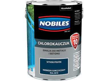 Zdjęcie: Farba emalia chlorokauczukowa 5 L niebieski gorczycowy NOBILES