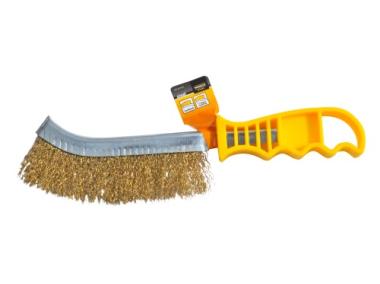 Zdjęcie: Szczotka druciana mosiężna rączka plastikowa HOME TOOLS