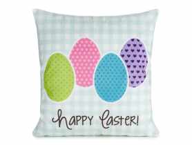 Poszewka wielkanocna na poduszkę Wiosna 45x45 cm niebiesko-różowa EUROFIRANY