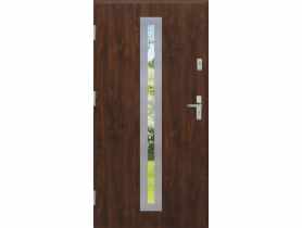 Drzwi zewnętrzne stalowo-drewniane Disting Otello 04 Orzech 90 cm lewe zamek listwowy KR CENTER