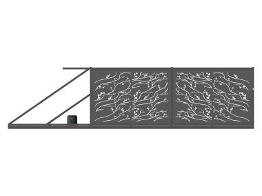 Zdjęcie: Brama przesuwna Melania 4,00 m, 1,50 m, stal ocynk+RAL7016 struktura lewa z automatem POLBRAM