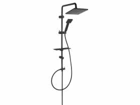Zestaw natryskowy z deszczownią Squerto lux black FERRO