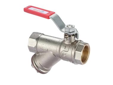 Zdjęcie: Zawór kulowy S30 z rączką, z okienkiem W/W 3/4" z filtrem, PN30 CALIDO