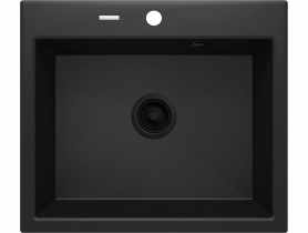 Zlewozmywak Andante grafit metalik granit 1K 600x520x210, space saver nero DEANTE