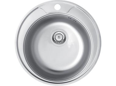 Zdjęcie: Zlewozmywak Twist dekor kołnierz 1K B/O fi480x170 3,5" + osprzęt DEANTE