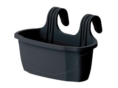 Zdjęcie: Doniczka balkonowa z uchwytem Nizza antracytowa VERDENIA