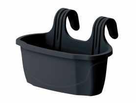 Doniczka balkonowa z uchwytem Nizza antracytowa VERDENIA