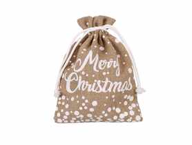 Worek jutowy świąteczny Merry Christmas 30x22 cm TIN TOURS