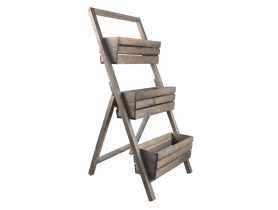 Kwietnik stojak na 3 balkonówki szary 45x52x115 cm TIN TOURS