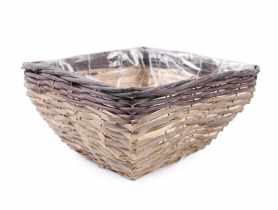 Osłonka wiklinowa na doniczkę z folią 27x27x14 cm TIN TOURS