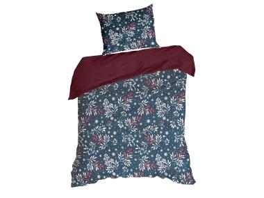 Zdjęcie: Komplet pościeli bawełnianej z nadrukiem świątecznym Kristy 140x200 cm, 70x80 cm - 1 szt. EUROFIRANY