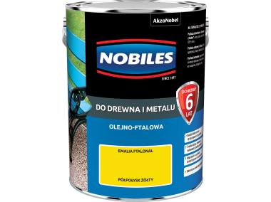Zdjęcie: Farba ftalowa do drewna i metalu Ftalonal 5 L żółty NOBILES