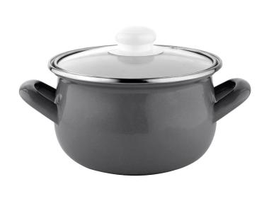 Zdjęcie: Garnek emaliowany Capri Pyza 18 cm - 2,8 L szary EMALIA PLESZEW