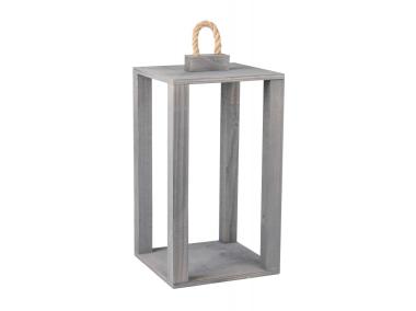 Zdjęcie: Latarenka drewniana szara 20x20x35,5/38,5/44 cm TIN TOURS