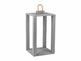 Latarenka drewniana szara 20x20x35,5/38,5/44 cm TIN TOURS