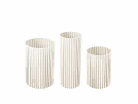 Zestaw wazonów Nemo, 3 sztuki recycled, kremowy LAMELA