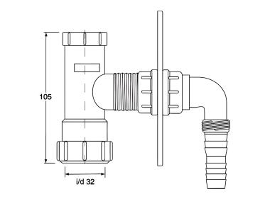 Zdjęcie: Syfon pralkowy z odejściem 32 mm MCALPINE