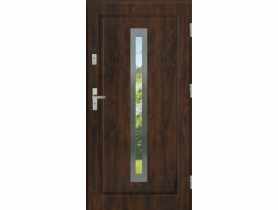 Drzwi zewnętrzne stalowo-drewniane Disting Figaro 04 Orzech 90 cm prawe KR CENTER